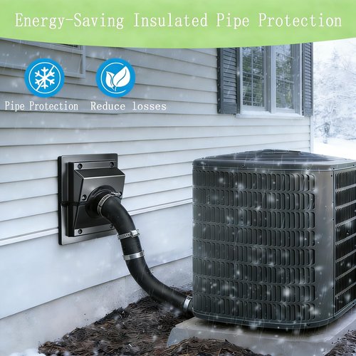 WGSWX HVAC Wall Penetration Cover & Line Set Cover Kit - Professional Seal and Protection Sleeve for Indoor & Outdoor Mini Split Air Conditioner Pipes Outlet Retrofit 2-3/8", Gray
