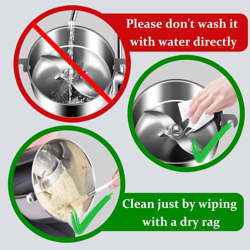 INSELY 750g Grain Mill, flour mill grinder for home, Electric Stainless Steel Grain Grinder for Wheat, Spices, coffee,Corn and Other Dry Food Grinders for Kitchen