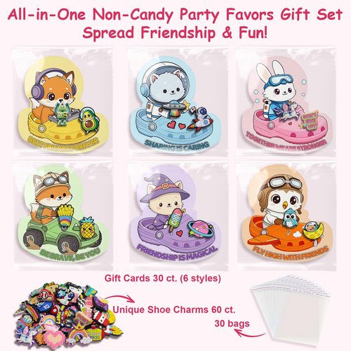 Classroom Exchange Valentine Cards 30 Pcs with 60 Cute Shoe Charms, Class Valentines Day Cards for Kids, Students Valentine Party Favors for Boys and Girls, Funny Valentines Bulk for School Classmates
