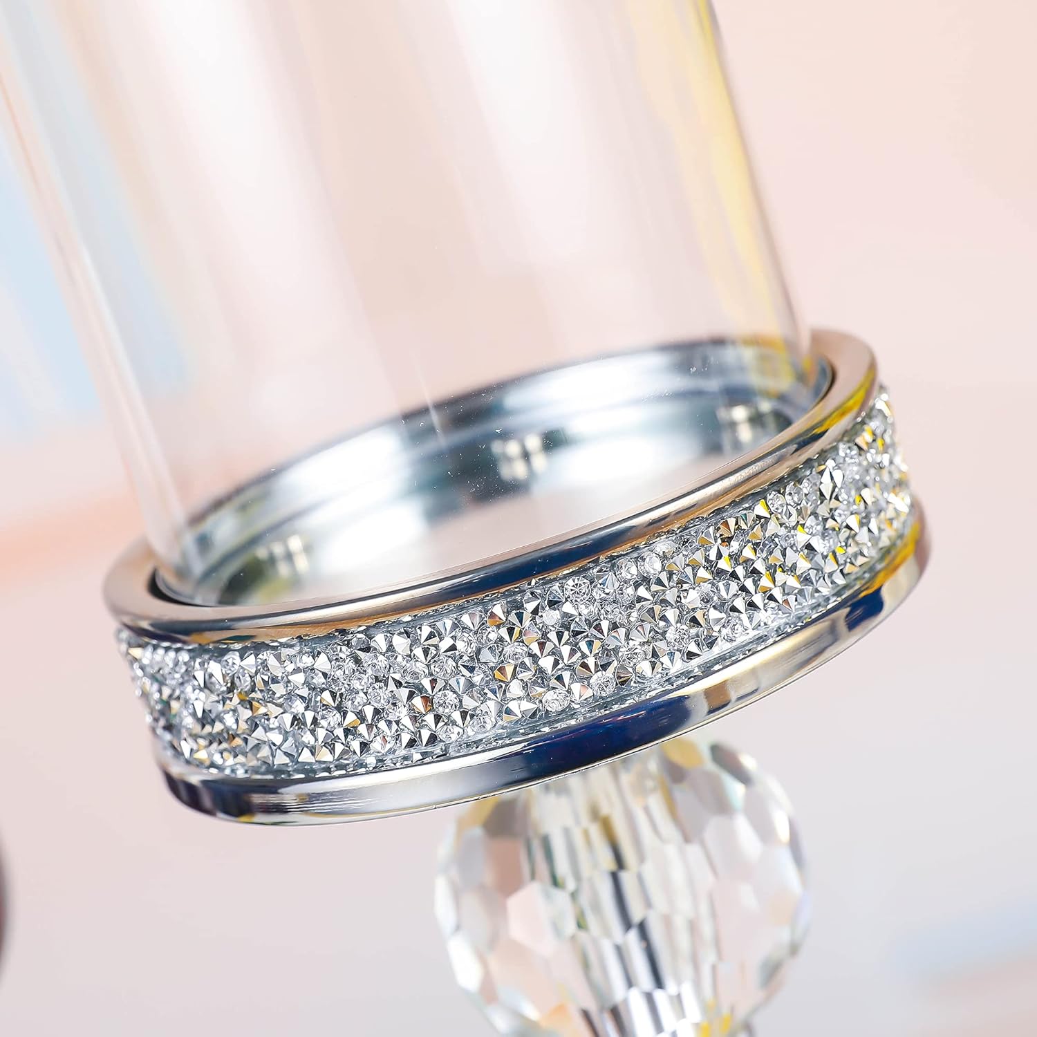 Regine Switzerland Crystal Candle Holders - Elegant Pillar Design for Weddings & Home Decor | Centerpieces