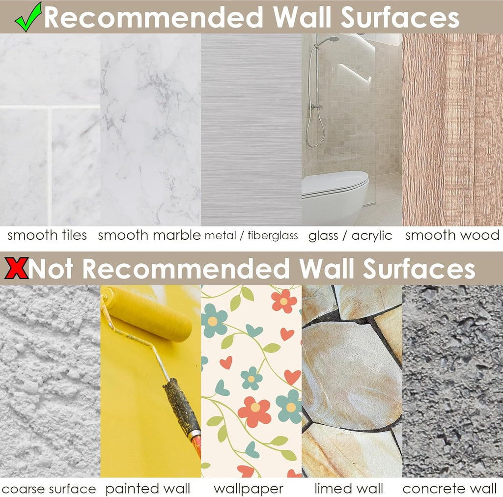 Regine Switzerland Shower Caddy Adhesive Replacement Stickers - 10 Pack Assorted Wire Hooks