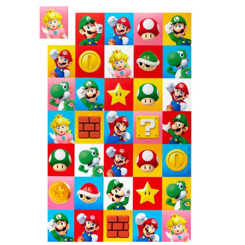 Hallmark Super Mario Bros Valentines Day Cards and Mailbox for Kids School Classroom Exchange (1 Box, 32 Valentine Cards, 35 Stickers, 1 Teacher Card)
