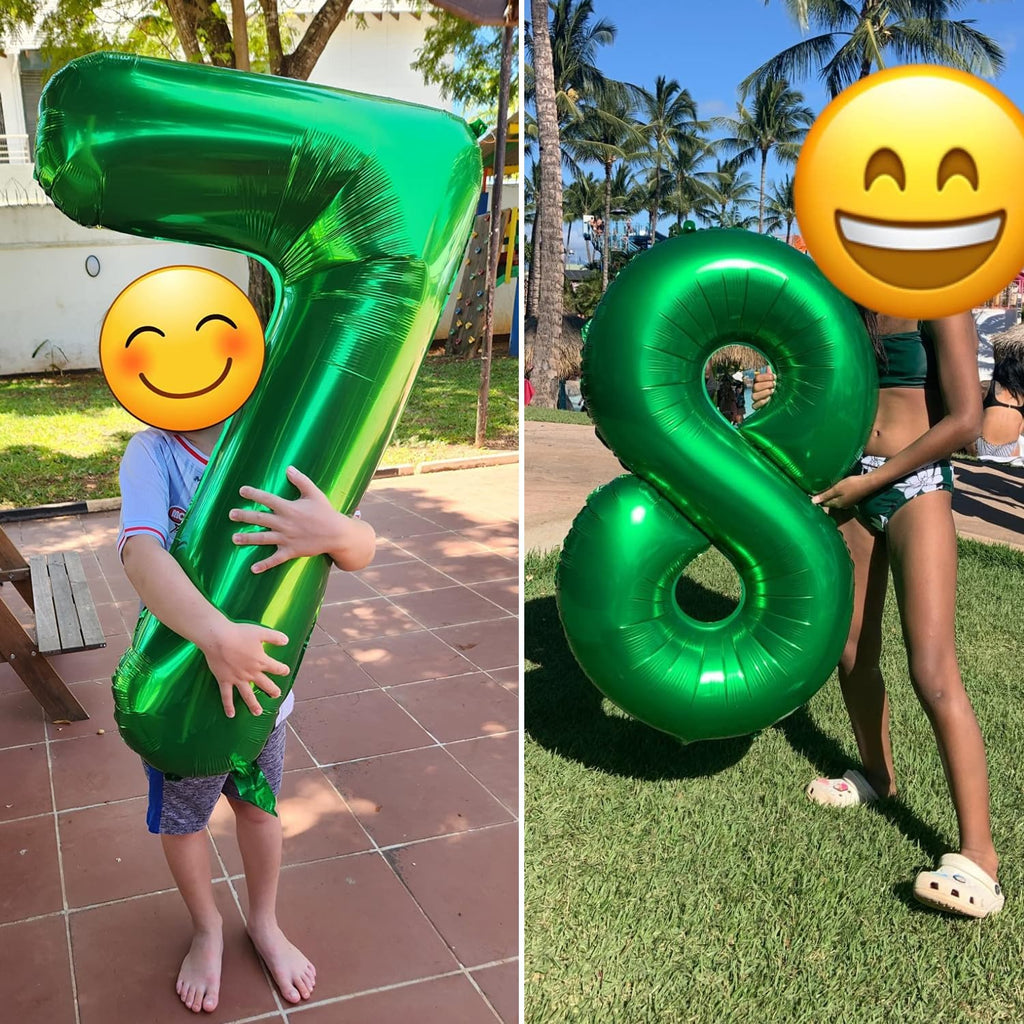 Number 7 Balloon - 40 Inch Dark Green Birthday Decoration for 7th, 17th, 27th, and 70th Celebrations