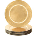 MAONAME Foil Gold Charger Plates Set of 12, 13" Plate Chargers for Dinner Plate, Plastic Round Chargers for Table Setting, Wedding Bulk