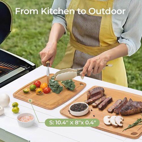 Keechee Bamboo Cutting Board - Dishwasher Safe, Juice Groove, Lightweight & Durable | Ideal for Charcuterie, Fruits & Veggies
