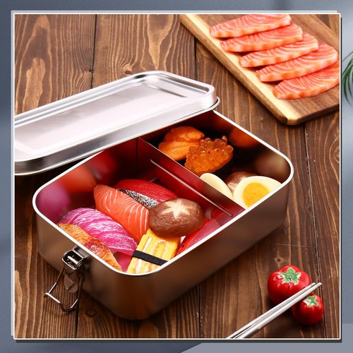 Umigy 8 Pcs Stainless Steel Food Containers 1400ml Metal Bento Lunch Box Stainless Steel Food Storage Containers, Lockable Clips to Leak Proof, Reusable Dishwasher Snack Boxes for Work