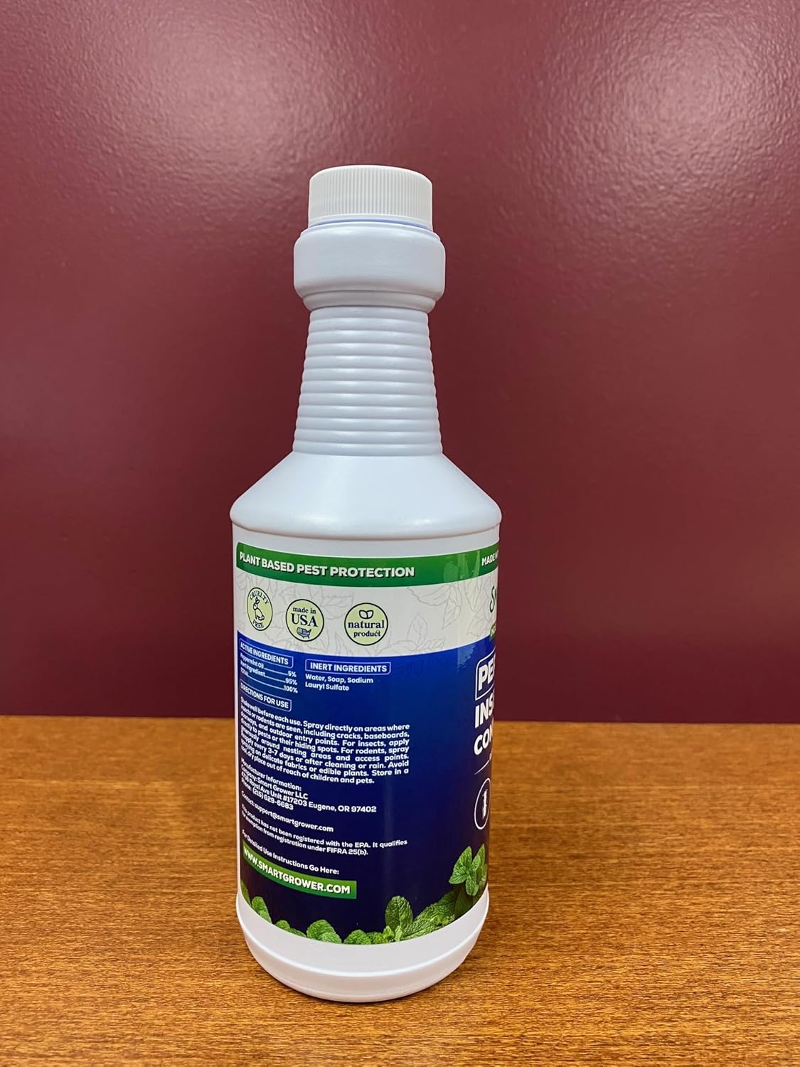 Smart Grower Peppermint Oil Insect & Pest Control Spray - Maximum Strength 16 FL OZ | Repels Mice, Spiders, Ants