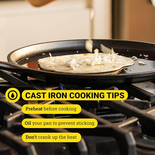 Lodge BOLD 12 Inch Cast Iron Griddle - Seasoned Cookware for Perfect Cooking Results