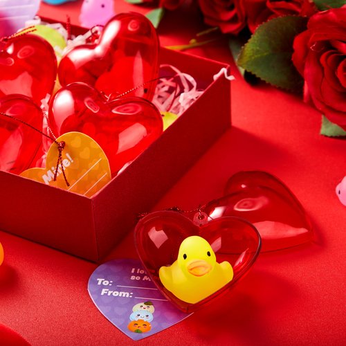 JOYIN 28 Packs Valentines Day Gifts for Kids, Glow Mochi Squishy Toys with Heart Funny Valentines Day Cards for Kid School Classroom Exchange Prize, Stress Relief Fidget Toy for Valentine Party Favor