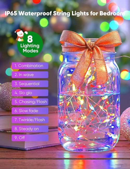 Minetom 12 Pack Battery Operated Fairy String Lights - 7ft 20LED Multicolor Waterproof Twinkle Lights for DIY Decor | Perfect for Christmas & Weddings