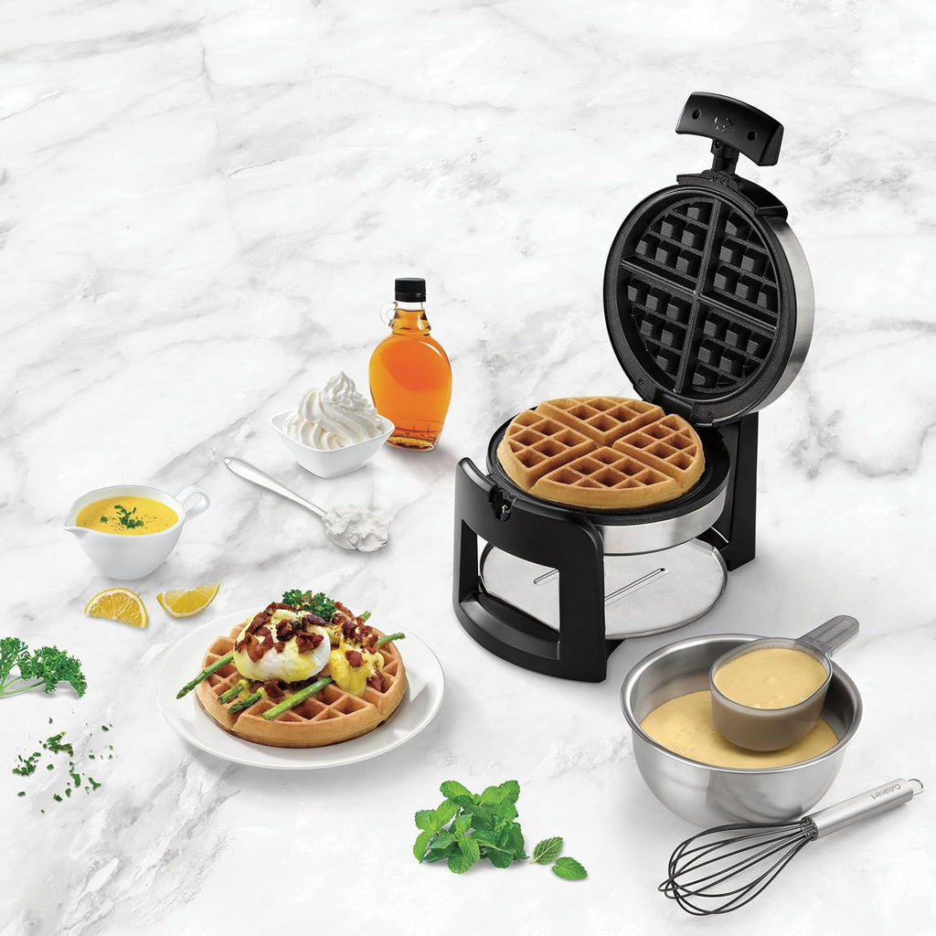 Cuisinart Belgian Waffle Maker - Round Flip Design for Perfect 1" Thick Waffles | Model WAF-F30NAS