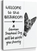 EGVQK German Shepherd Wall Art - Funny Canvas Print for Bathroom Decor | 11x14 Inch