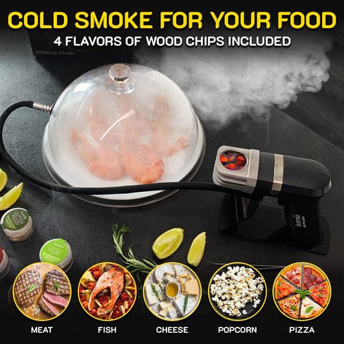 Cocktail Smoker Kit - Whiskey Smoker Kit - Smoke Infuser Birner PRO - Extended Kit, 12 PCS, with Accessories and Wood Chips - Cold Smoke for Food and Drinks - Gift for Men