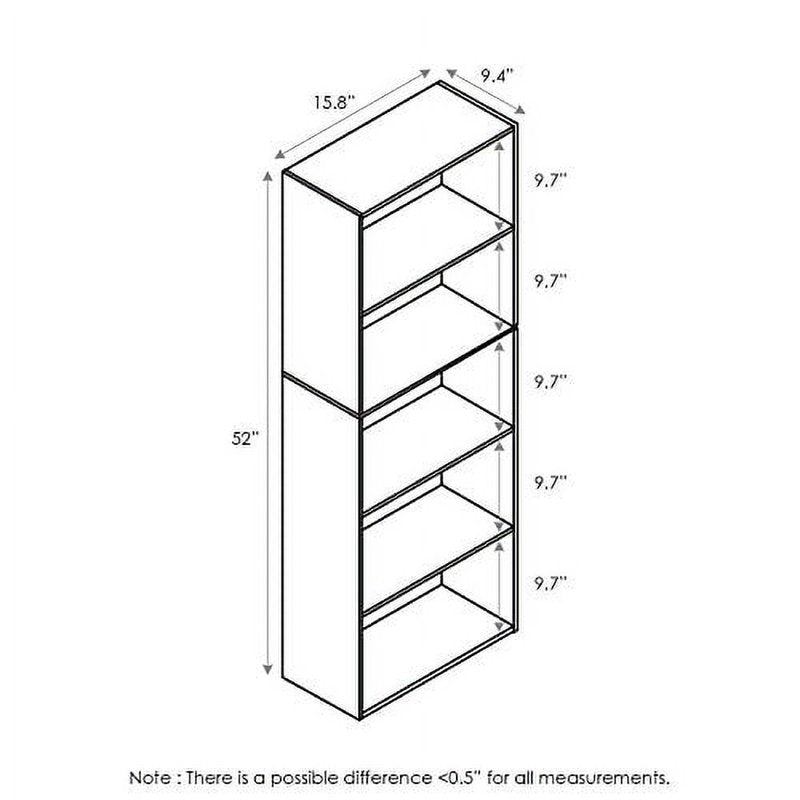 5-Tier Reversible Open Shelf Bookcase - Green
