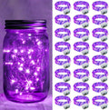 Purple Fairy Lights by [Brand Name] - 24 Pack 7Ft 20 LED Twinkle String Lights | Battery Operated & Waterproof for Weddings, Halloween, Christmas, and Parties