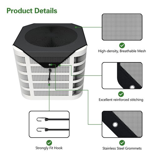 Central Air Conditioner Covers for Outside, 36x36 AC Unit Covers, Breathable Mesh HVAC Cover Fits Most Outdoor AC Units, Easy to Install and Highly Durabl