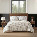 Eddie Bauer - Full/Queen Duvet Cover Set, Super Soft Bedding with Matching Sham(s), Bedding Set, Oeko-Tex Certified (Rocky Mountain Cabin Grey, Full/Queen)