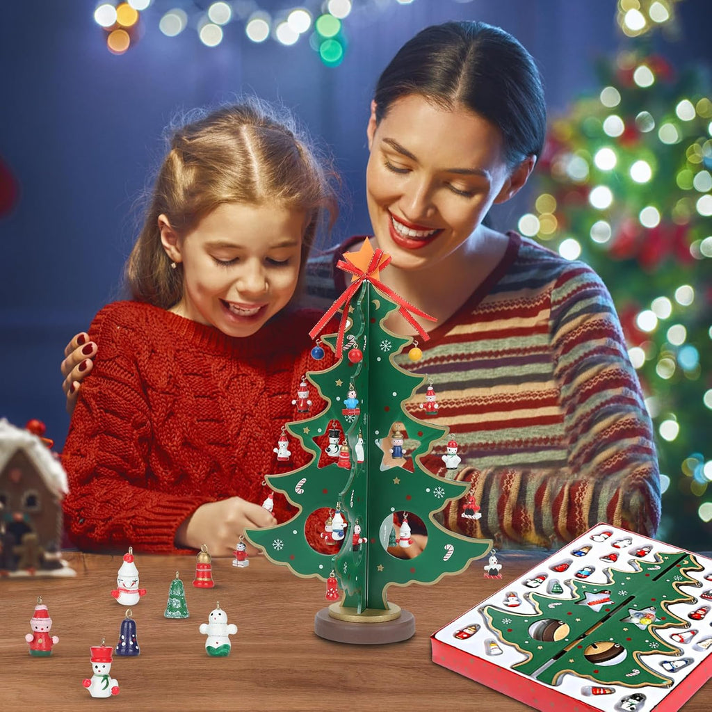 ZEEYUAN Christmas Advent Calendar - 24-Day Countdown Tree Decoration for Kids & Home Decor