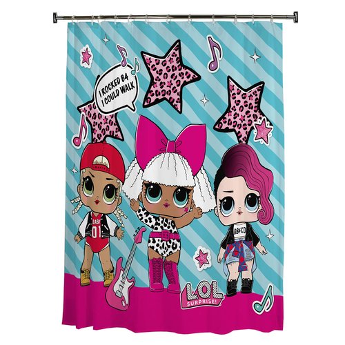 Franco Kids Bathroom Decorative Fabric Shower Curtain, 72 in x 72 in, L.O.L. Surprise!