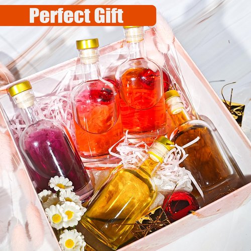 HINGWAH 12 Pack 3oz Glass Bottles with Cork Lids, 100ml Clear Liquor Bottles with T-Top Stopper for Whisky, Wine, Beverages, Beer, Drinks, Oil, Juices (Shrink Capsules and Funnel Included)