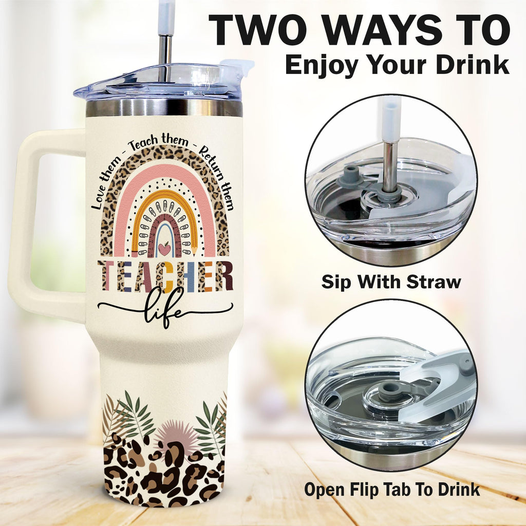 GOOLERY Teacher Appreciation Gifts for Women, Teacher gifts for Women - Gifts for Teachers Appreciation Week, End of Year, Birthday, Christmas, Back To School - Teachers Cup, teacher Tumbler 40Oz