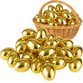 Celmuron Golden Easter Eggs 30 Pack, 2.36'' Fillable Plastic Eggs for Easter Egg Hunt, Basket Stuffers, Party Favors & Holiday Decorations