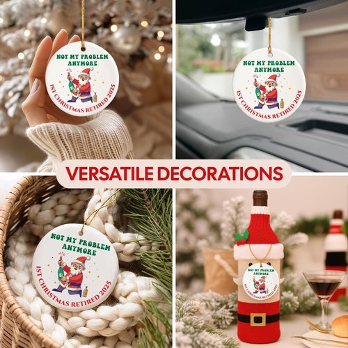 NewEleven Retirement Ornament, Retirement Gift for Woman, Funny Retired Gift for Woman Men, Retired Gifts for Women Mom, Christmas Tree Decorations, First Retirement Christmas Ornament 2025