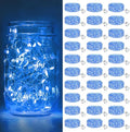 Btfarm 30 Pack Fairy Lights - Battery Operated Twinkle Lights | 7ft Waterproof Mini Silver Wire for Weddings & Decor, Blue