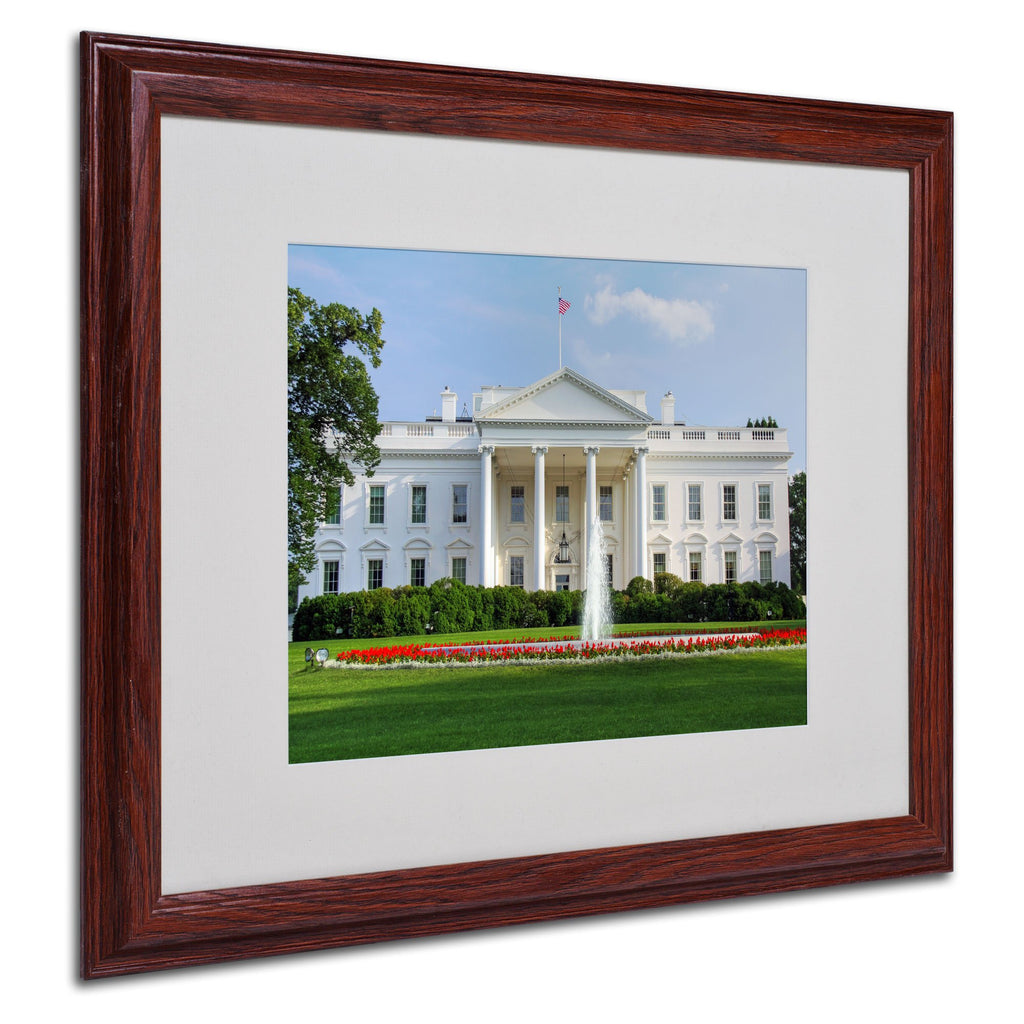Trademark Fine Art White House Canvas Wall Art by CATeyes, Wood Frame, 16 by 20-Inch