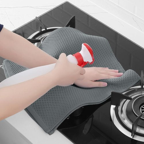 Homaxy Kitchen Dish Towels - 100% Cotton Waffle Weave, Ultra Soft & Absorbent, 13 x 28 Inches, 8-Pack | Grey