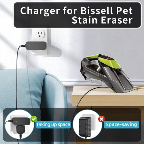 TEVSINPO 10V630MA Charger Replacement for Bissell Pet Stain Eraser Cordless Handheld Portable Cleaner Vacuum 2054, 2002, 20037, 20028, 2002Q, 2003, 2003A, 2164A, SSA-100060US,SSA100060US