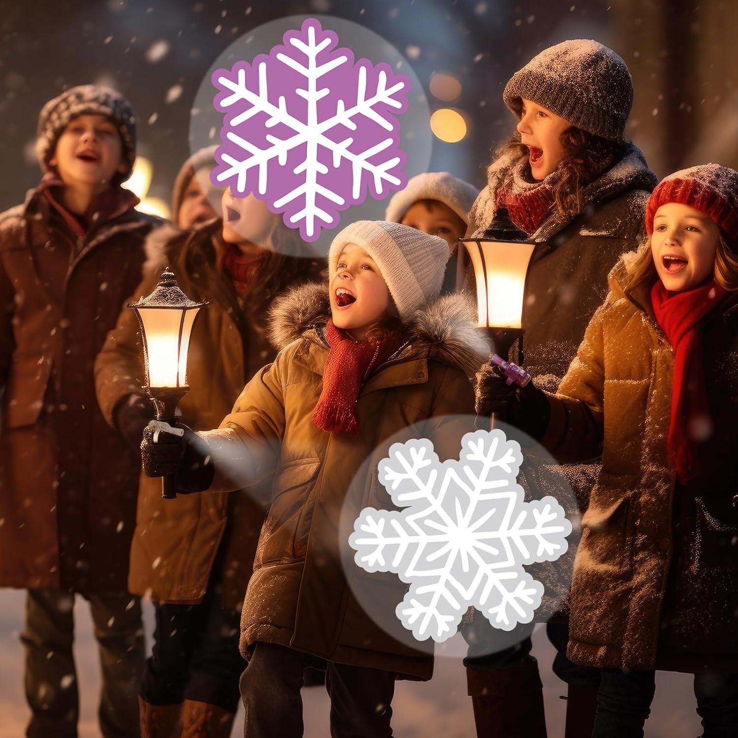 Tuanse 36 Pcs Snowflake Finger Lights - Glow in The Dark Party Favors for Kids | Winter Birthday Supplies