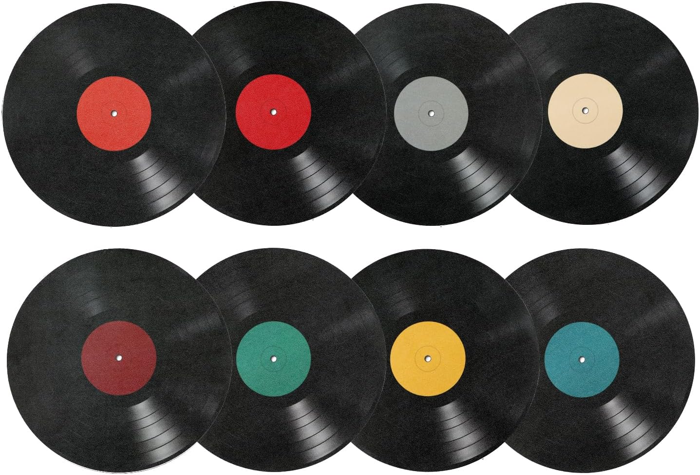 PEUTIER Blank Vinyl Record Wall Decor - 8pcs 8.7 Inch Vintage Album Cover Posters for Music-Themed Room Decor