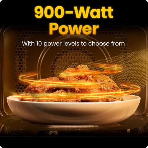 Chefman Microwave Oven - 0.9 Cu. Ft. 900 Watts with 10 Power Levels & 6 Cooking Presets - Black