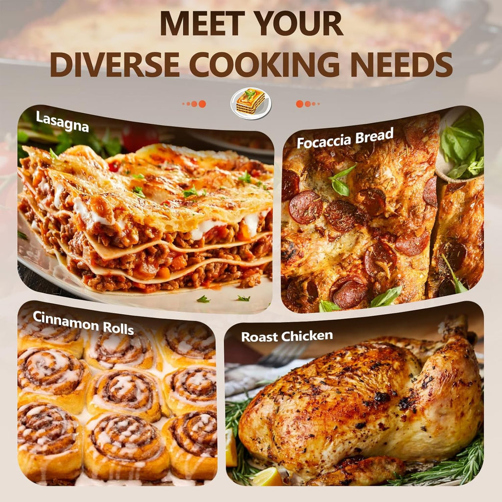 Cast Iron Detroit Pizza Pan - Pre-Seasoned 9x13 Inch Deep Baking Dish for Casserole & Lasagna