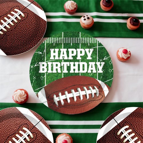 cocomigo 245 Pcs Football Birthday Party Decorations Birthday Banner, Balloons Arch, Plates and Napkins Set Tablecloth Backdrop for Football Party Decorations
