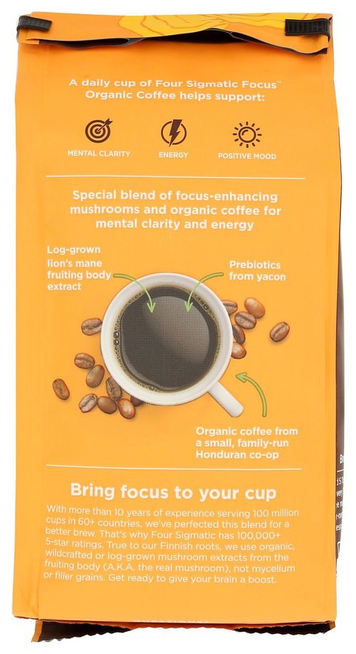 FOUR SIGMATIC Organic Lion's Mane Whole Bean Coffee, 10 OZ