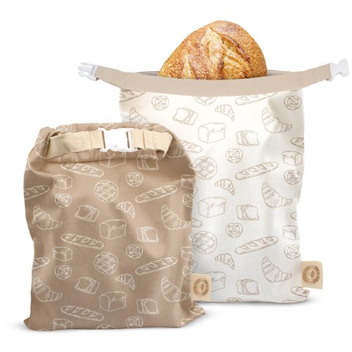 Cozy Bread® Reusable Bread Bag Set for Home Bakers | USA Brand | Charming Designs (Bread)