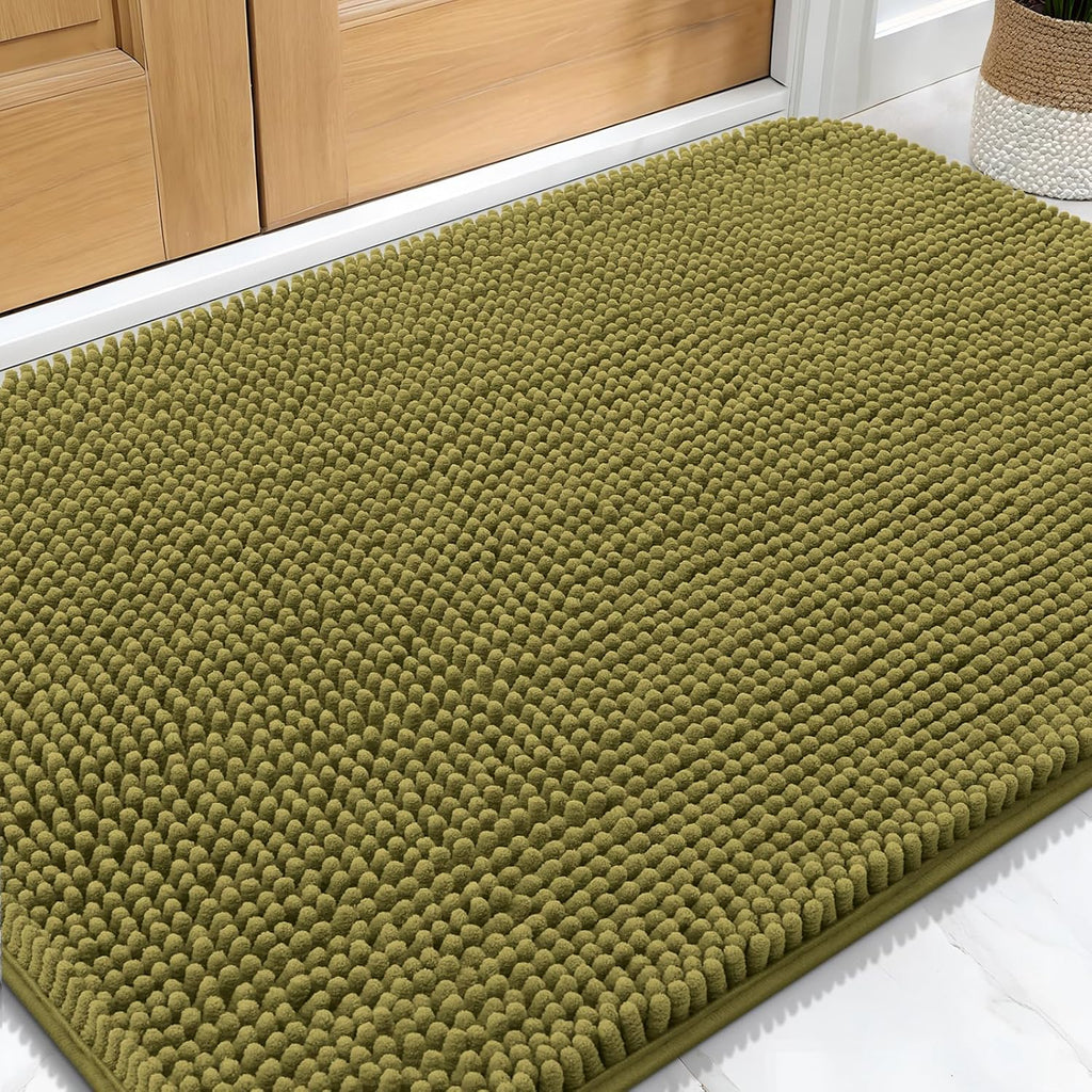 OLANLY Dog Door Mat - Absorbent Non-Slip Washable Doormat for Muddy Paws | 30x20, Willow Green