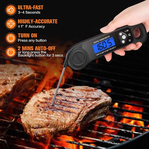 AMMZO Digital Meat Thermometer - Instant Read Cooking & Grilling Tool | Perfect Kitchen Gadget Gift