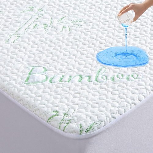 GOONIK Queen Mattress Protector - Breathable Bamboo Viscose Waterproof Pad Cover | Fits 6-18 Inch Deep Mattresses
