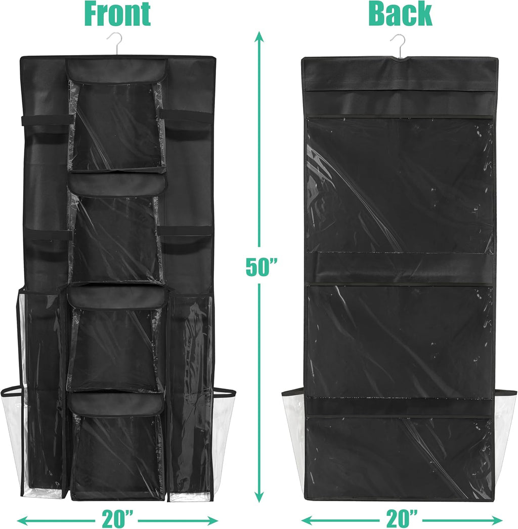 Simple Houseware Gift Wrap Organizer - Double-Sided Storage Pockets in Black | Set of 1