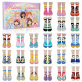 Boruub Socks Advent Calendar 2025 for Girls - 24 Pairs Soft Knit Movie Princess Socks for Christmas Countdown Calendar, Princess Gifts for Teens Women Christmas Xmas Holiday