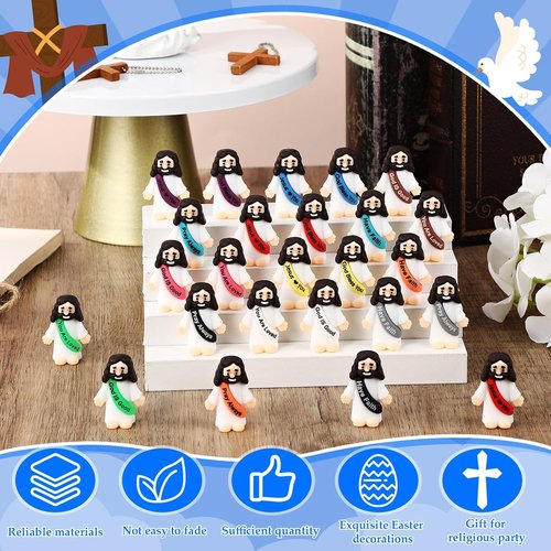 Bememo Mini Jesus Figures - 100 Pcs Original Design for Sunday School & Baptism Gifts | Religious Party Favors