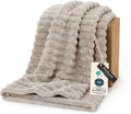 Bedsure GentleSoft Throw Blanket - Cozy Beige Fleece Blanket for Couch, 50x70 Inches