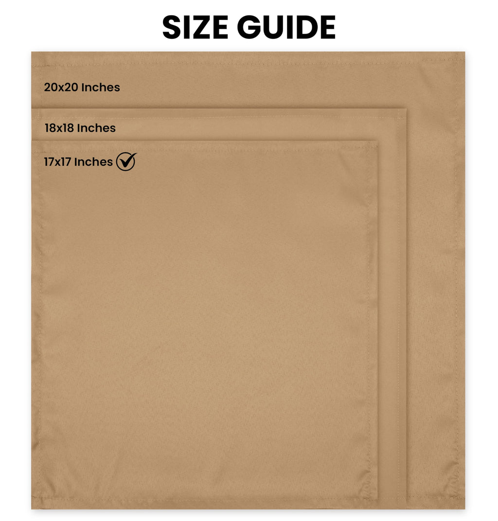 Utopia Home [24 Pack, Beige] Cloth Napkins 17x17 Inches, 100% Polyester Hemmed Edges, Washable and Reusable Ideal for Parties, Weddings and Dinners