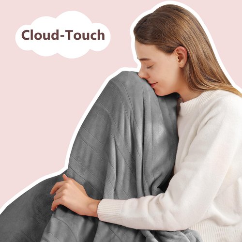 Electric Blanket Queen Heated Blanket Queen Size 84''X 90'' Soft Cozy Flannel with Dual Controller Heating Blanket of 5 Heating Level & 10 Hour Auto Off, ETL & FCC Certified, Machine Washable