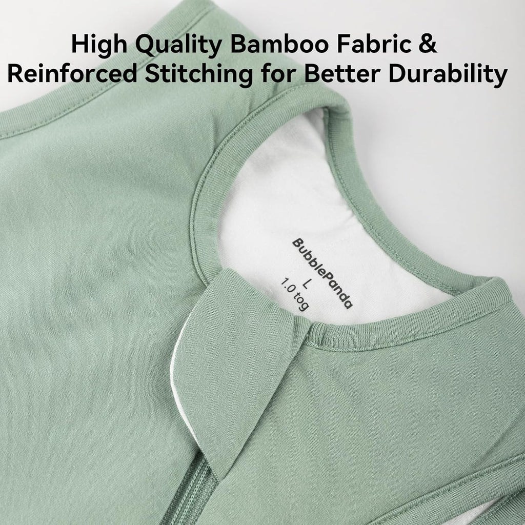 BubblePanda Bamboo Sleep Sack - Soft 0.5 Tog Newborn Wearable Blanket | 0-6 Months, 2-Way Zipper