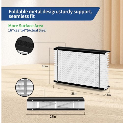 2 Pack, 410 Replacement Filter, Compatible with AprilAire 410 Replacement Filter,Models1410,1610,2410,2416,3410,4400,MERV11 HVAC Furnace Filter,Nominal Size:16x25x4,Actual Size:16"x28"x4" Air Filter