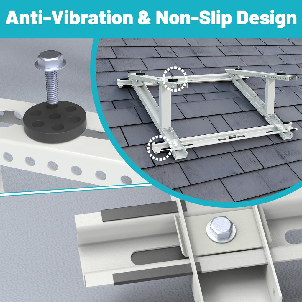 Chiligent Rooftop Mini Split Mount Bracket 9,000 to 24,000 BTU, Heavy Duty Adjustable Roof Support Bracket for Ductless Mini Split Air Conditioner, Condenser, Heat Pump, Support up to 330 Lbs